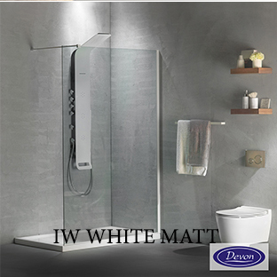 IW Series White Matt Διαχωριστικό κρύσταλλο ντουζιέρας