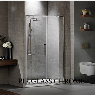 Ανοιγόμενη πόρτα ντουζιέρας PIR Glass Chrome