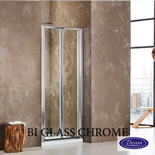 Πτυσσόμενη πόρτα  ντουσιέρας Bi-Fold Glass Chrome